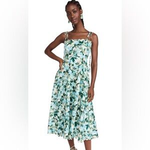 Amur Floral Scalloped Midi Dress